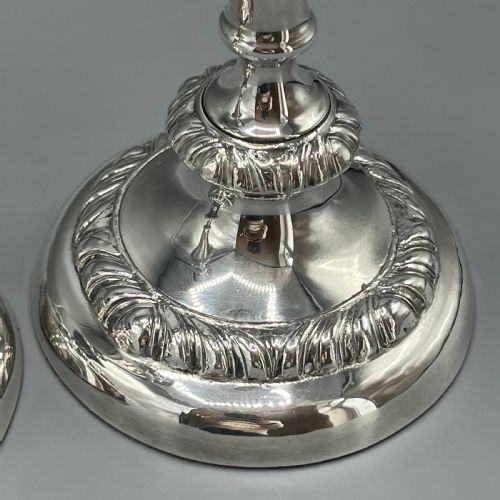 LARGE PAIR SILVER PLATED CANDLESTICKS - ADDITIONAL PHOTO 13