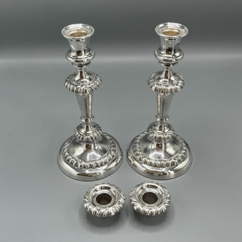 LARGE PAIR SILVER PLATED CANDLESTICKS - ADDITIONAL PHOTO 17