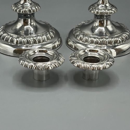 LARGE PAIR SILVER PLATED CANDLESTICKS - ADDITIONAL PHOTO 18