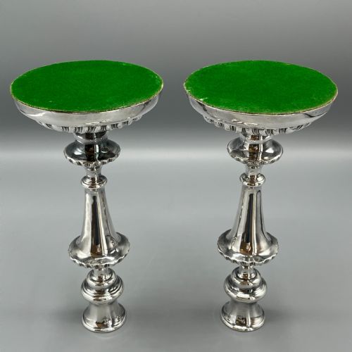 LARGE PAIR SILVER PLATED CANDLESTICKS - ADDITIONAL PHOTO 20