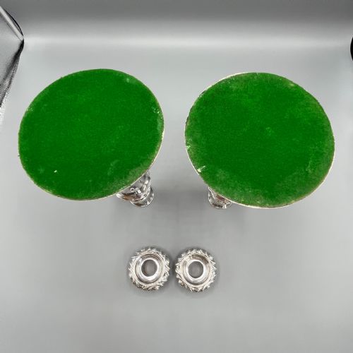 LARGE PAIR SILVER PLATED CANDLESTICKS - ADDITIONAL PHOTO 21