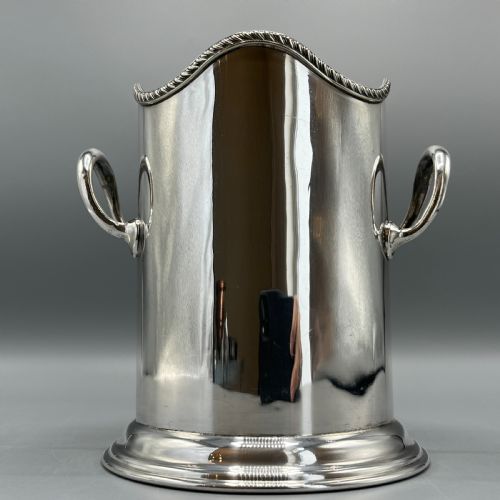 ANTIQUE ENGLISH SILVER PLATED WINE BOTTLE HOLDER BY GEORGE BOWEN SONS - ADDITIONAL PHOTO 1