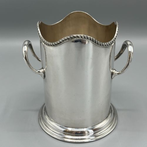 ANTIQUE ENGLISH SILVER PLATED WINE BOTTLE HOLDER BY GEORGE BOWEN SONS - ADDITIONAL PHOTO 2