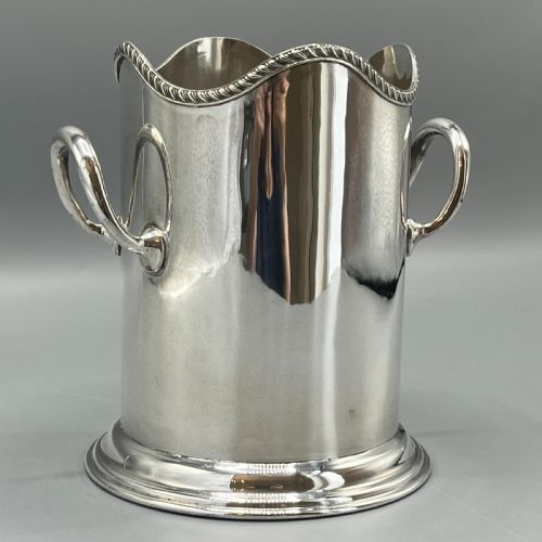 ANTIQUE ENGLISH SILVER PLATED WINE BOTTLE HOLDER BY GEORGE BOWEN SONS - ADDITIONAL PHOTO 4