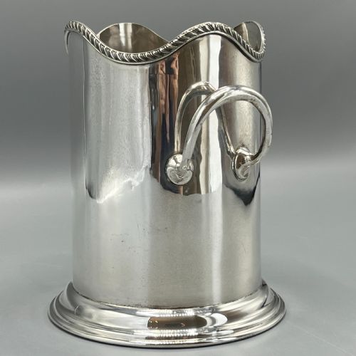 ANTIQUE ENGLISH SILVER PLATED WINE BOTTLE HOLDER BY GEORGE BOWEN SONS - ADDITIONAL PHOTO 5