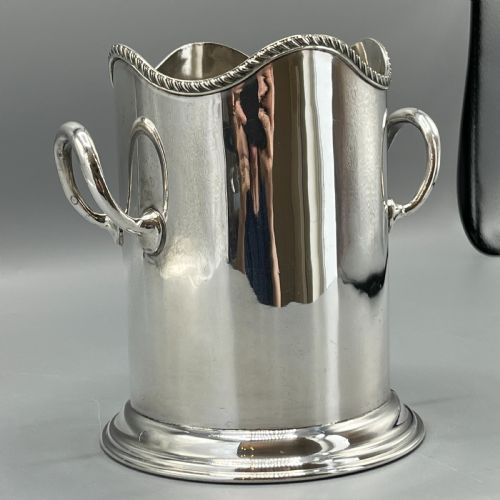 ANTIQUE ENGLISH SILVER PLATED WINE BOTTLE HOLDER BY GEORGE BOWEN SONS - ADDITIONAL PHOTO 6