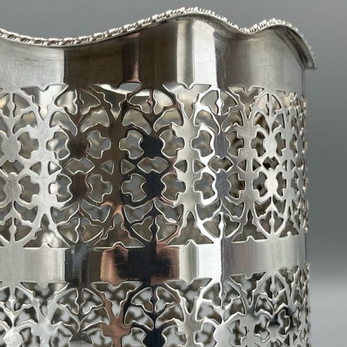 SILVER PLATED PIERCED WINE BOTTLE HOLDER - ADDITIONAL PHOTO 4
