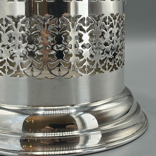 SILVER PLATED PIERCED WINE BOTTLE HOLDER - ADDITIONAL PHOTO 5