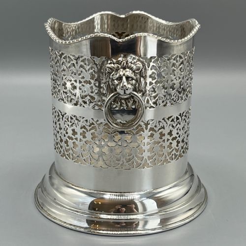 SILVER PLATED PIERCED WINE BOTTLE HOLDER - ADDITIONAL PHOTO 6