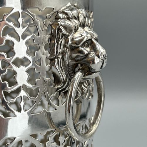 SILVER PLATED PIERCED WINE BOTTLE HOLDER - ADDITIONAL PHOTO 8