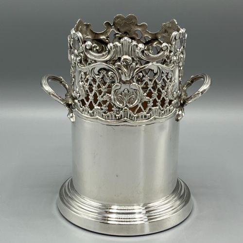victorian silver plated wine bottle holder by martin hall co - CATEGORY: ANTIQUE SILVER - DATED VICTORIAN