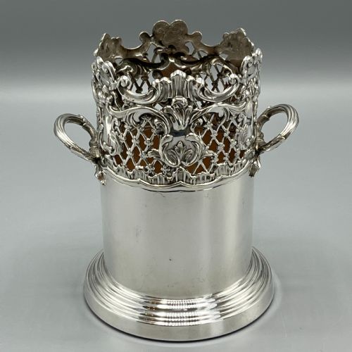 VICTORIAN SILVER PLATED WINE BOTTLE HOLDER BY MARTIN HALL CO - ADDITIONAL PHOTO 1