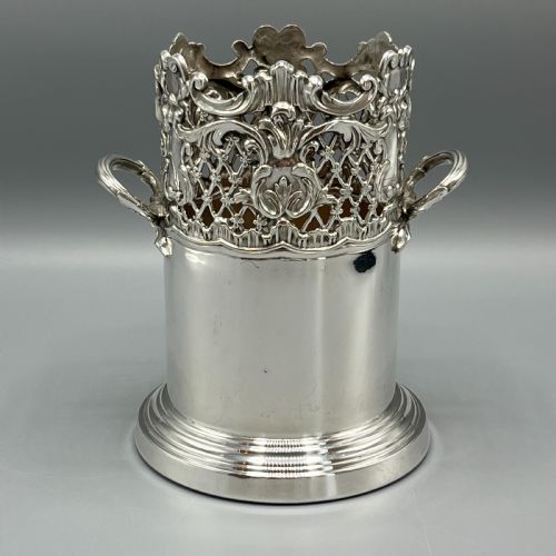 VICTORIAN SILVER PLATED WINE BOTTLE HOLDER BY MARTIN HALL CO - ADDITIONAL PHOTO 2