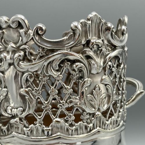 VICTORIAN SILVER PLATED WINE BOTTLE HOLDER BY MARTIN HALL CO - ADDITIONAL PHOTO 5