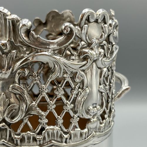 VICTORIAN SILVER PLATED WINE BOTTLE HOLDER BY MARTIN HALL CO - ADDITIONAL PHOTO 11
