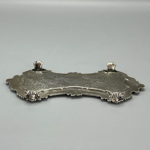 ANTIQUE VICTORIAN SILVER PLATED PEN TRAY - ADDITIONAL PHOTO 12