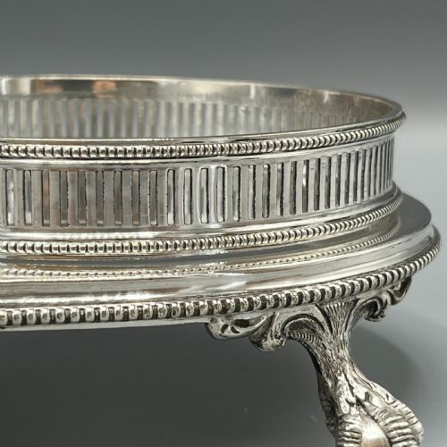 ANTIQUE SILVER PLATED TWIN WINE BOTTLE COASTER STAND DECANTER STAND - ADDITIONAL PHOTO 8