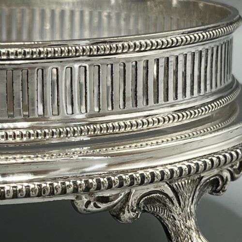 ANTIQUE SILVER PLATED TWIN WINE BOTTLE COASTER STAND DECANTER STAND - ADDITIONAL PHOTO 9