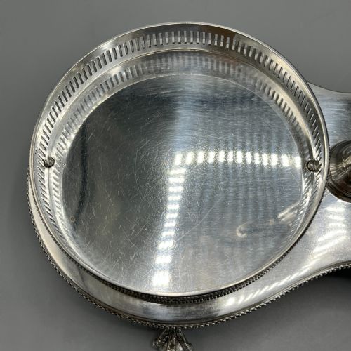 ANTIQUE SILVER PLATED TWIN WINE BOTTLE COASTER STAND DECANTER STAND - ADDITIONAL PHOTO 14
