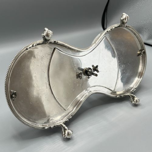 ANTIQUE SILVER PLATED TWIN WINE BOTTLE COASTER STAND DECANTER STAND - ADDITIONAL PHOTO 21