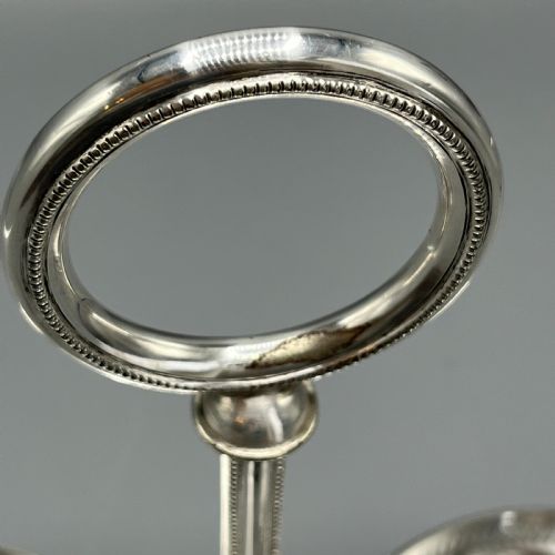 ANTIQUE SILVER PLATED TWIN WINE BOTTLE COASTER STAND DECANTER STAND - ADDITIONAL PHOTO 24