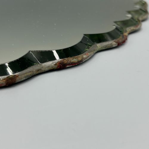 ART DECO FRAMELESS SCALLOPED MIRROR OR MIRROR GLASS TRAY - ADDITIONAL PHOTO 5