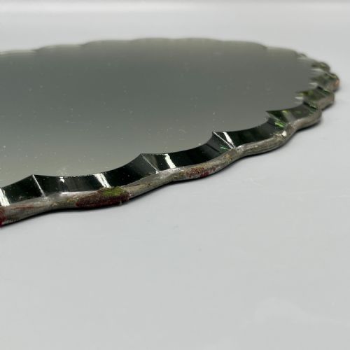 ART DECO FRAMELESS SCALLOPED MIRROR OR MIRROR GLASS TRAY - ADDITIONAL PHOTO 6