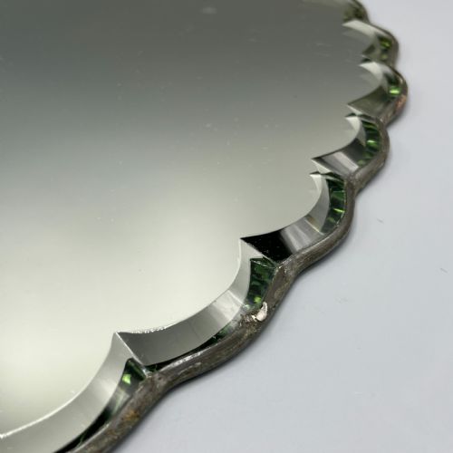 ART DECO FRAMELESS SCALLOPED MIRROR OR MIRROR GLASS TRAY - ADDITIONAL PHOTO 7