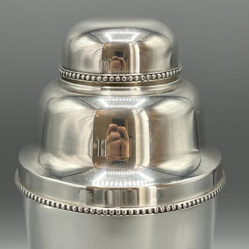 FRENCH ART DECO SILVER PLATED COCKTAIL SHAKER BY ROUXMARQUIAND - ADDITIONAL PHOTO 2