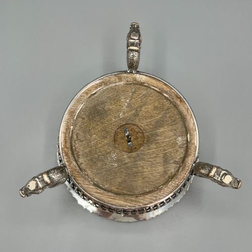 ANTIQUE VICTORIAN SILVER PLATED WINE BOTTLE HOLDER - ADDITIONAL PHOTO 18