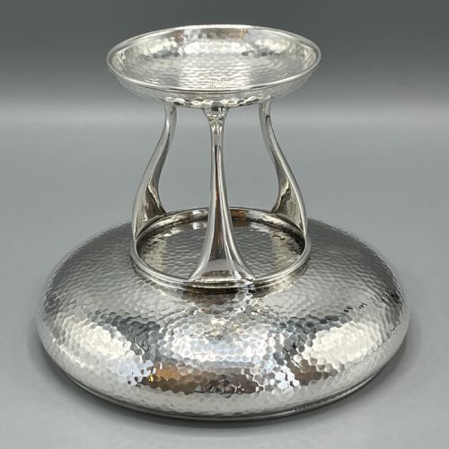 ART DECO SILVER PLATED PEDESTAL BOWL TAZZA DISH BY WALKER HALL - ADDITIONAL PHOTO 9