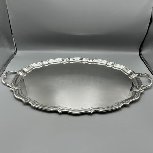 EXTRA LARGE SILVER PLATED BUTLER SERVING TRAY BY J HARDY ABERDEEN - ADDITIONAL PHOTO 2