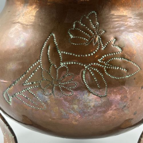 ARTS CRAFTS SOLID COPPER JARDINIERE PLANTER - ADDITIONAL PHOTO 5