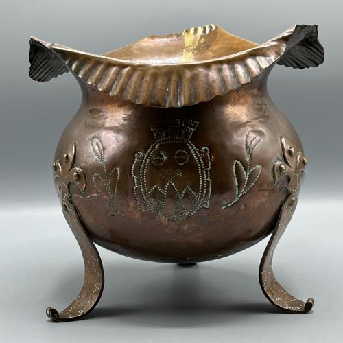 ARTS CRAFTS SOLID COPPER JARDINIERE PLANTER - ADDITIONAL PHOTO 13