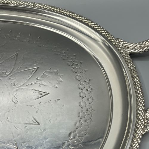 LARGE VICTORIAN SILVER PLATED SERVING TRAY - ADDITIONAL PHOTO 9