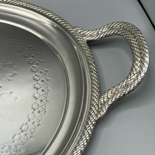 LARGE VICTORIAN SILVER PLATED SERVING TRAY - ADDITIONAL PHOTO 10