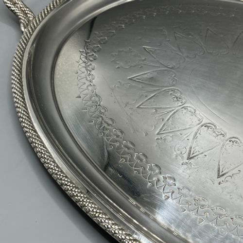 LARGE VICTORIAN SILVER PLATED SERVING TRAY - ADDITIONAL PHOTO 12