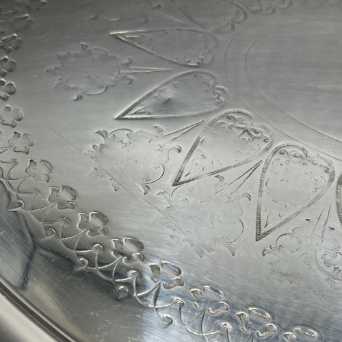 LARGE VICTORIAN SILVER PLATED SERVING TRAY - ADDITIONAL PHOTO 13