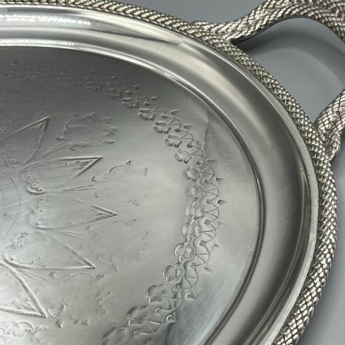 LARGE VICTORIAN SILVER PLATED SERVING TRAY - ADDITIONAL PHOTO 14
