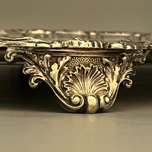 EDWARDIAN SILVER PLATED FOOTED SERVING TRAY - ADDITIONAL PHOTO 5