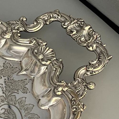 EDWARDIAN SILVER PLATED FOOTED SERVING TRAY - ADDITIONAL PHOTO 13
