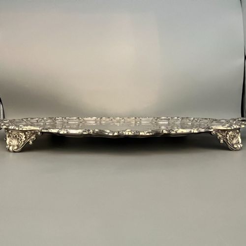 EDWARDIAN SILVER PLATED FOOTED SERVING TRAY - ADDITIONAL PHOTO 17