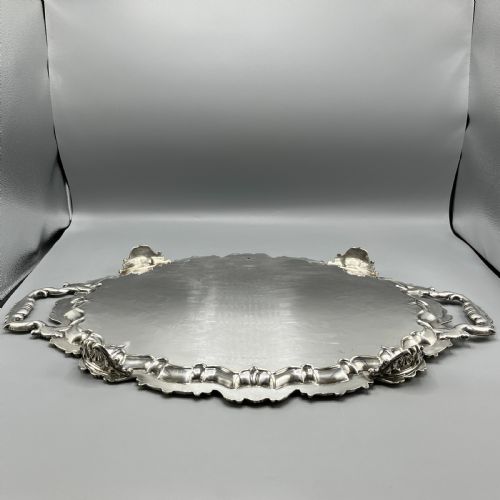 EDWARDIAN SILVER PLATED FOOTED SERVING TRAY - ADDITIONAL PHOTO 18