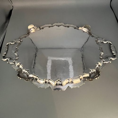 EDWARDIAN SILVER PLATED FOOTED SERVING TRAY - ADDITIONAL PHOTO 19