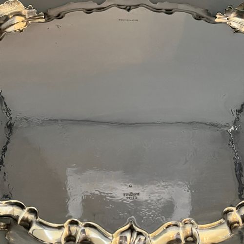 EDWARDIAN SILVER PLATED FOOTED SERVING TRAY - ADDITIONAL PHOTO 22