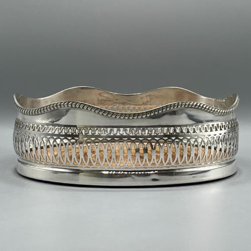 LARGE VICTORIAN SILVER PLATED MAGNUM WINE BOTTLE DECANTER HOLDER COASTER - ADDITIONAL PHOTO 11