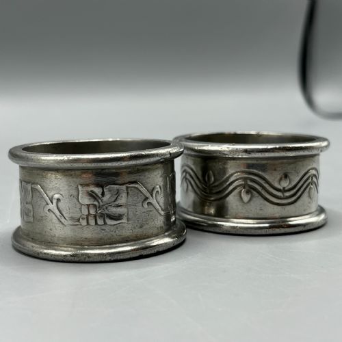PAIR LIBERTY CO PEWTER NAPKIN RINGS - ADDITIONAL PHOTO 3