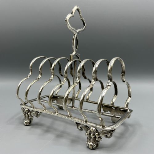 VICTORIAN SILVER PLATED TOAST RACK BY WILLIAM HUTTON - ADDITIONAL PHOTO 2
