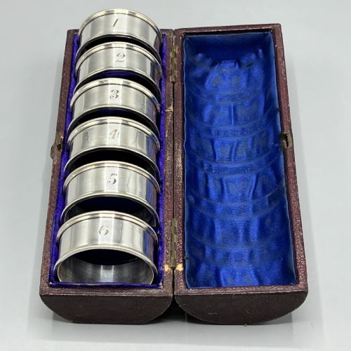 SET OF 6 SILVER PLATED NUMBERED NAPKIN RINGS - ADDITIONAL PHOTO 2