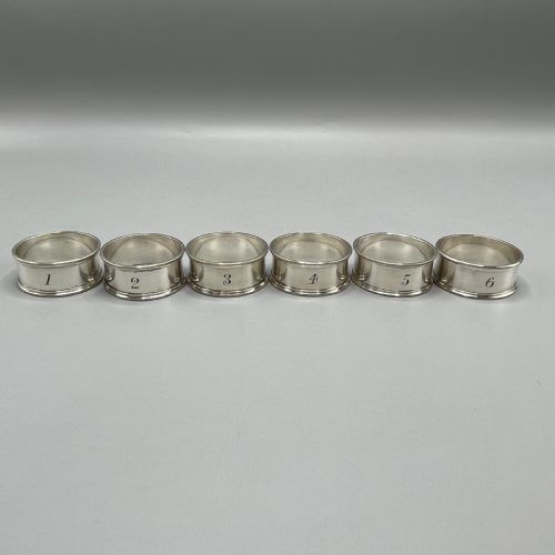 SET OF 6 SILVER PLATED NUMBERED NAPKIN RINGS - ADDITIONAL PHOTO 5